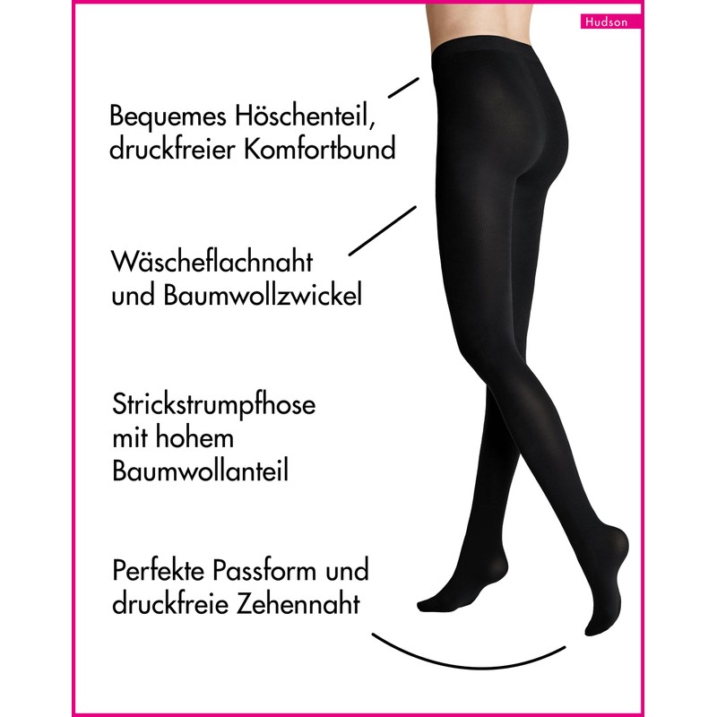 Hudson Women's Relax Fine Sh Tights, Black 0005