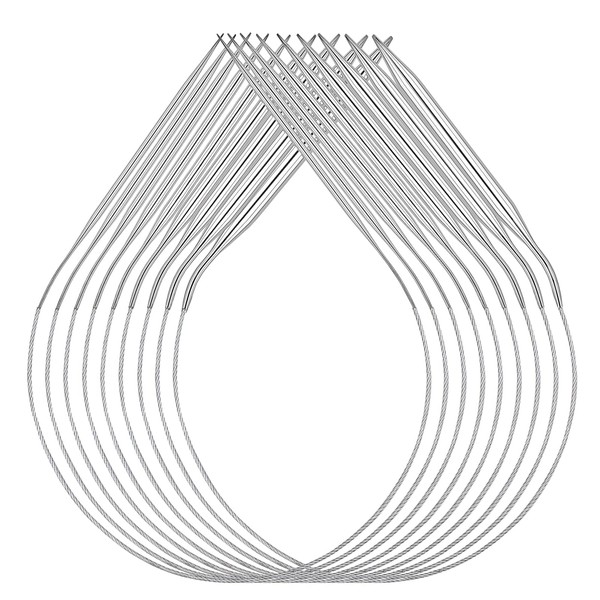 Coopay Ferri circolari da maglia circolari, 40 cm, in acciaio inox, lisci, set di 9 ferri da maglia circolari, set da 2,5 – 10 mm, per calze, maglioni, colletto e maniche