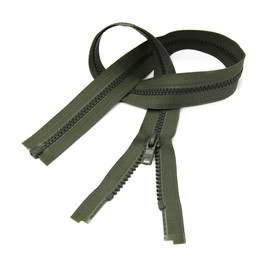 70cm Vislon Zipper YKK 5 Moulded Plastic Sport Zipper Separating - 567 Olive Green(1 Zipper/Pack)