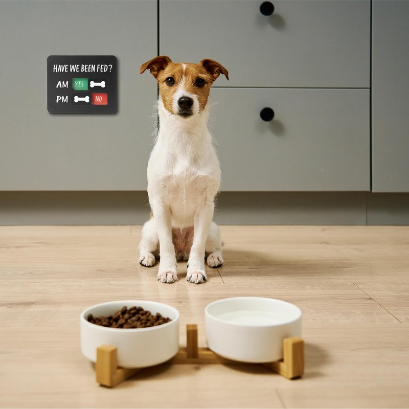 EliteSign Dog Feeding Reminder Sign with Magnet, Pet Feeding Tracker