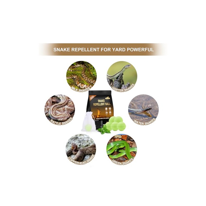30 Pack Snake Repellent for Yard Powerful, Snake Away Repellent