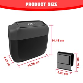 JNNJ Mini Car Trash Bin, Portable Mini Car Waste Bin, Car Mini Rubbish Bin with Lid, Plastic Car Mini Rubbish Bin, Multifunctional Car Bin for Office (Black)