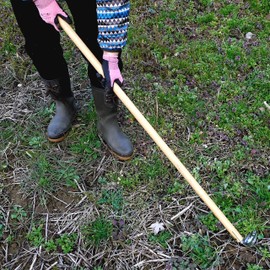 Garden Hoe Long Handle 42-3/4" Heavy Duty Japanese Stainless Steel, Made in JAPAN, Weeding Sickle Tool, Stand Up Weeder Hand Tool