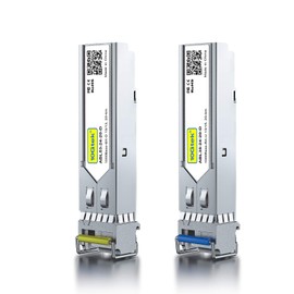 1000Base-BIDI SFP Module, Pair of 1.25G SFP Bidi Optical Transceivers, 1550nm/1310nm SMF, Up to 20km, Compatible with Cisco, Ubiquiti UniFi, Mikrotik, D-Link, Supermicro, Netgear and More