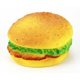 TISEN HK Pets Squeezable Burger Style Pet DOG CHEW TOY -Squeaky Sounds, Teething Stimulation