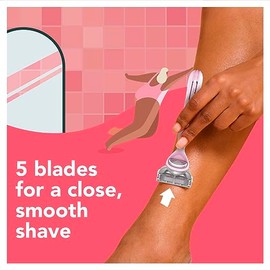 Joy Maquinilla de afeitar para mujer, 1 mango, 8 recambios de cuchillas, Lubrastrip, Rosa