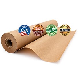 Premium Brown Butcher Paper Roll 17.75” x 100’ Food-Grade Kraft Paper for BBQ Smoking, Meat Wrapping, Crafts, and Food Service. PROUDLY MADE IN THE USA BY THE PAPER FACTORY