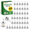 GOOZADA 60 Pack Magnetic Push Pins, Silver Magnet Thumb Tacks,