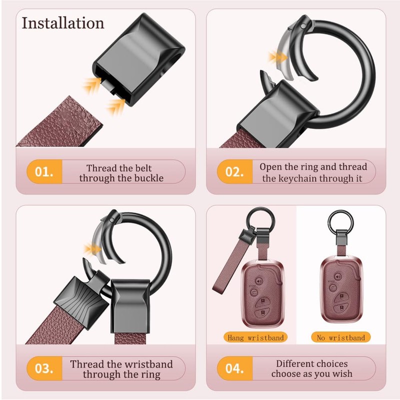 for Lexus Key Fob Cover, Premium Aluminum and Leather Protective