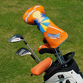 Craftsman Golf Sunset at The Beach Chair Umbrella Orange Golf Driver Headcover Head Cover Fits Up to 460cc