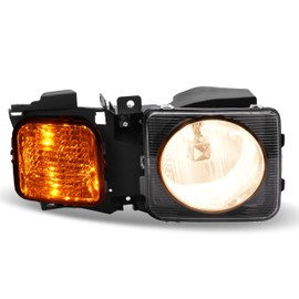 HECASA Right Headlight Compatible with 2006-2010 Hummer H3 H3T Replacement for HU2503100 15951164 3361116RAS GM382B001R Headlamp Front Light Lamp Clear/Yellow Lens - Passenger Side