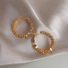 Retro-Inspired 14k Gold Plated Huggies Hoop Dangle Earrings for Women