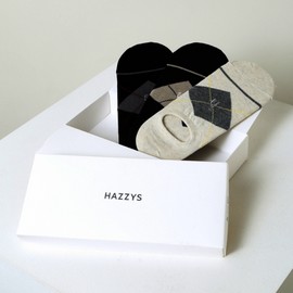 Hazzys (대구신세계)선물추천 체크 배색 페이크삭스 3종 세트 HJSS4F202WT (Daegu Shinsegae) Gift Recommendation Checked Color Block Fake Socks 3-Piece Set HJSS4F202WT