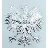 Poland, Polish Eagle Chrome Silver Finish Decal Emblem 3D Sticker