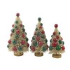 Bethany Lowe Designs LC0692 White Bottle Brush Trees w/Red &