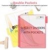 SKYDUE Plastic Binder Dividers with Two Pocket (Red, 1pack)