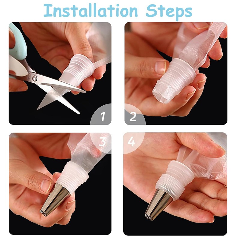 Tomuvpzn 100 Piece Piping Bag Set