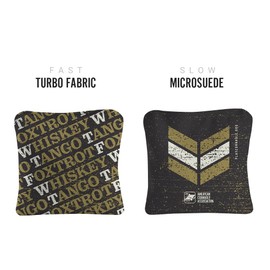 Skip's Garage Whisky Tango Foxtrot Synergy Pro Cornhole Bags - Set of (4) - All-Weather, Dual Sided, Stick & Slide Resin Filled Corn Hole Bags