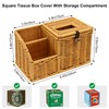 Square Tissue Box Cover with Storage, Multifunction Cube Tissue Box