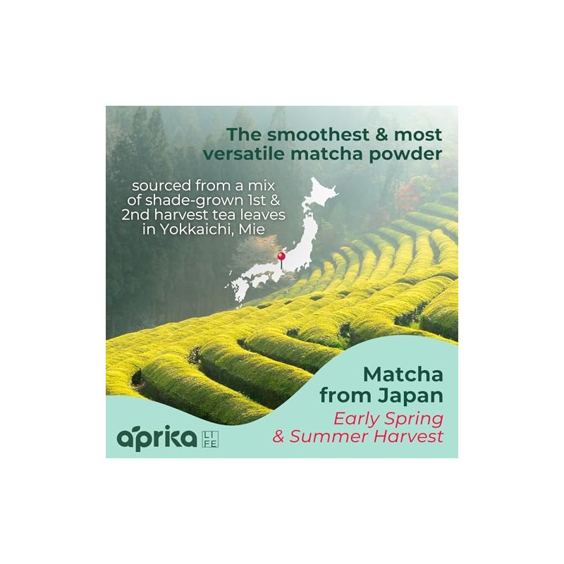 AprikaLife Organic Matcha Powder - Premium Japanese Green Tea