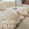 Yajue Sherpa Fleece Couch Cover for 2 Cushion Sofa, Beige,
