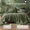 Monbix Queen Comforter Set - 7 Pieces Cationic Dyeing Olive