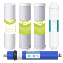MewMore 5 Stage 75 GPD RO Water Filter Replacement Set, Fit for APEC Reverse Osmosis System (Essence & Ultimate Series), 1/4" Output