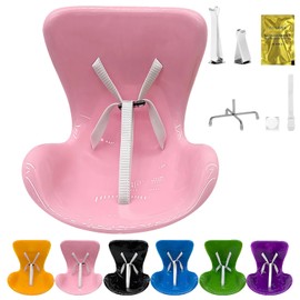 Doll Car Seat for 17cm Dolls with air Vent Clip and Desktop Stand, Display Dolls, Protect Dolls, for Blind Box Doll Fans, Collectors, Cute and Functional Car Ornament (Pink)