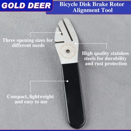 GOLD DEER Bicycle Rotor Truing Fork Bike Disk Brake Rotor Alignment Tool Bicycle Brake Wrench Bicycle Brake Disc Adjuster Anti-Slip Handle Disc Rotor Truing Wrench for Mountain Bike and Road Bike