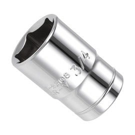 CoCud 6-Point Socket, 1/2" Drive 3/4" Deep, Polished Chromed CR-V SAE Standard Shallow Impact Socket - (Applications: for Ratchet Torque Electric Wrenches Car Repair), 1-Pieces