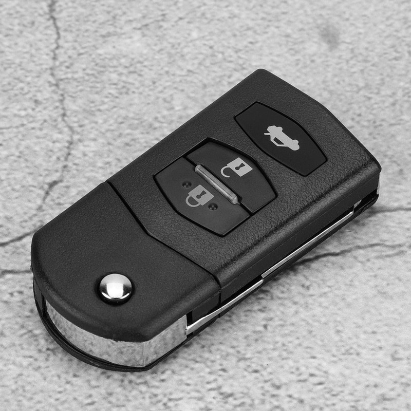 Flip Key Case, Qiilu Key Fob Case, 3 Buttons Car