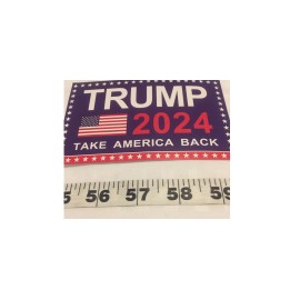 Trump 2024 Take America Back With Flag Red White and Blue Sticker 2 Pk New