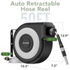 HOZEREEL Wall Mount Retractable Garden Hose Reel, 50 ft, Automatic