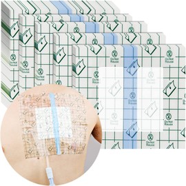Waterproof Dialysis Port Shower Cover Pd Catheter Shower Shields Dialysis Catheter Shower Protector 9"x9" Picc Line Adhesive Bandage with Non-Stick Center Pad (Pack of 25)