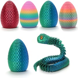 Genhaily 3D Printed Snake Eggs Fidget Toy, ADHD Toys, 3D Printed Animals Exquisite Cute Pet Toy Adults Fidget Toys. Home Office Decor (Colours)