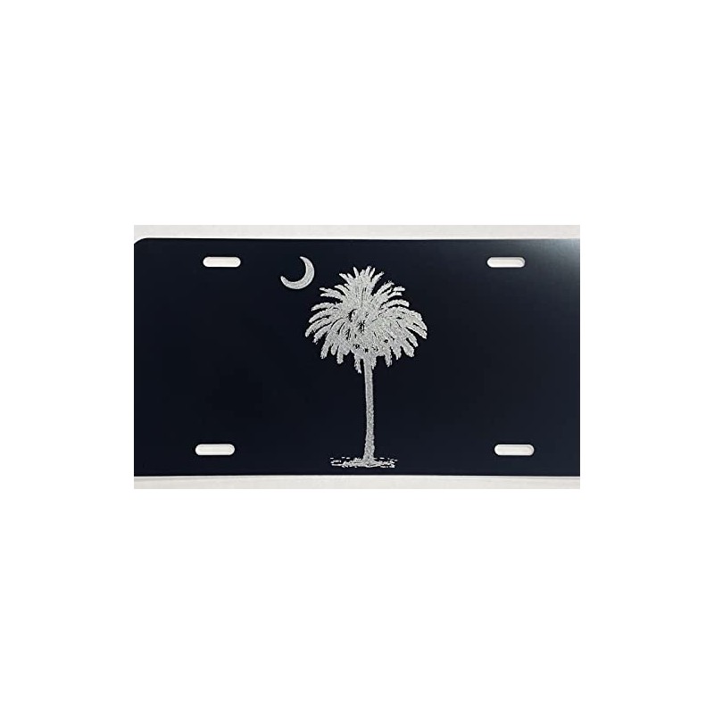 DEEP Engraved Classy SC Palmetto Tree Car Tag Etched Vanity