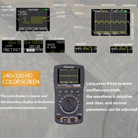Abestop AT211 Oszilloskop Multimeter 2 in1 Oszilloskop 1MHz Bandbreite 2.5Msps Abtastrate Messgerät Funktion AC/DC Strom/Spannung Tester