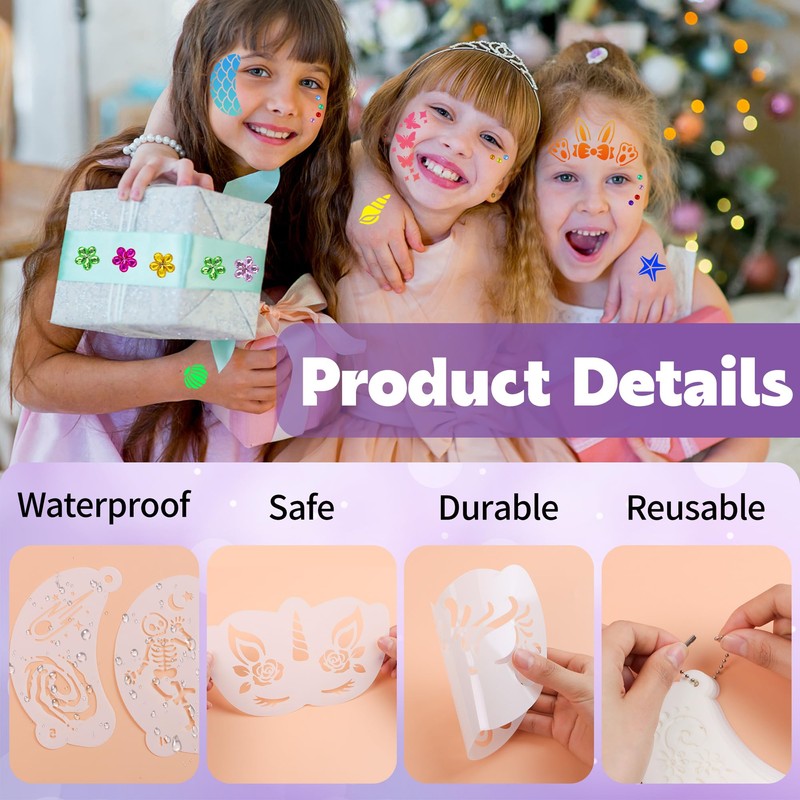 Bsenhe 58PCS Face Painting Kit, Includes 36 Reusable Facial Painting