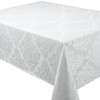 Palazzo Damask Snow (White) Christmas Rectangular Tablecloth Ideal For 6-8