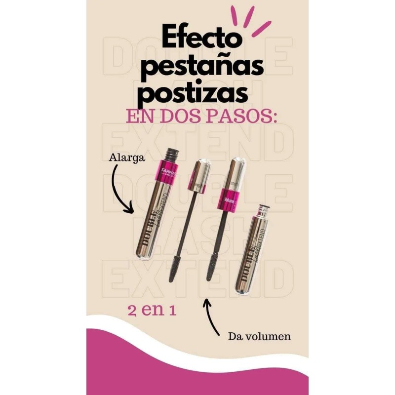 Máscara De Pestañas Doble Lahs+serum Con Capixyl/ Farmasi Negro