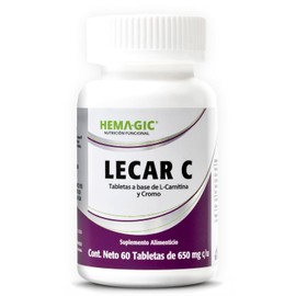 Lecar Carnitina Cromo Tabletas 650 Suplementos Alimenticios Fórmula Celulosa Microcristalina Polinicotinato 250 200 Mcg