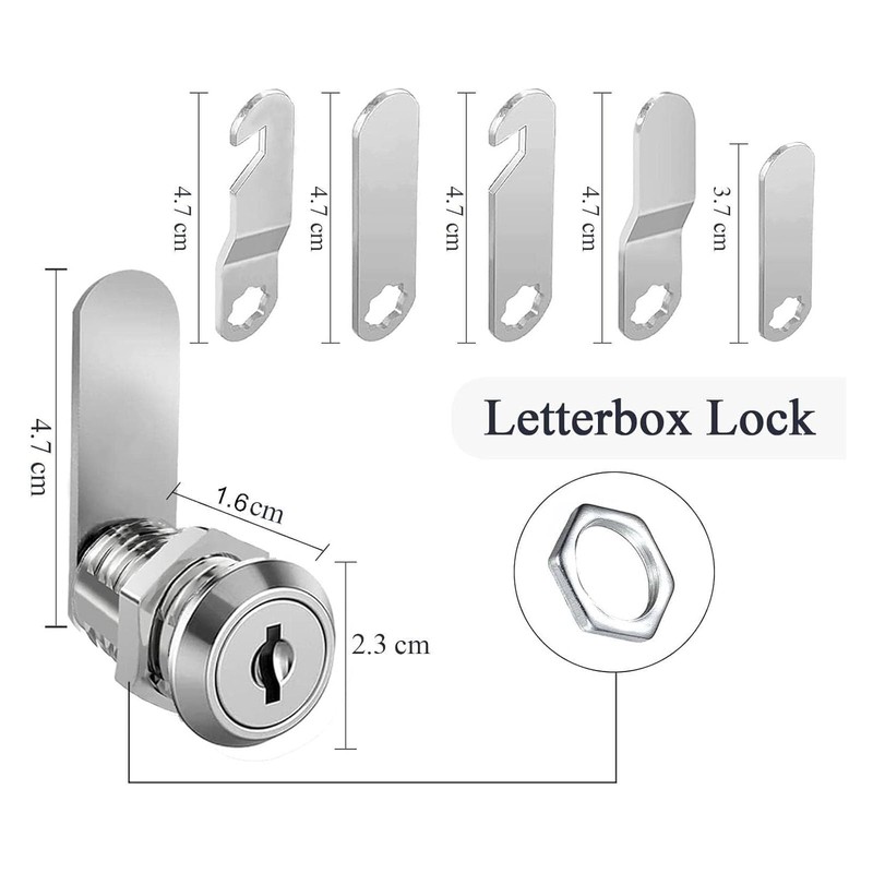 Letter Box Lock, Comes with 6 Keys and 6 Different
