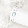 CRMAD Larimar Bracelet For Women Sterling Silver Larimar Teardrop Bracelet