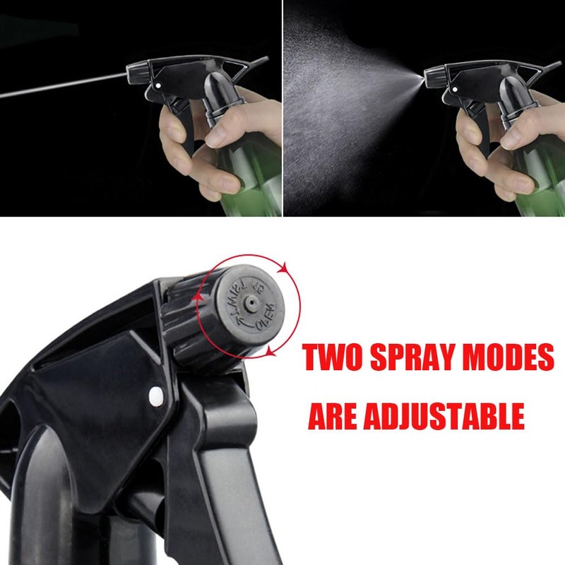 QUUPY 4Pcs Black Plastic Spray Bottle Nozzle Spray Trigger Leak