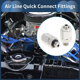 INFINAUTO Push to Connect Air Fittings 5/32" Male Thread Air Line Quick Connector Nickel-Plated Copper M5 2 Pcs Silver Tone