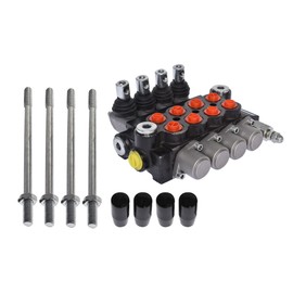 waltyotur Hydraulic Directional Control Valve 4 Spool 11 GPM, SAE Ports, Hydraulic Valve 3625 PSI for Small Tractors Tractors Loaders Log Splitters