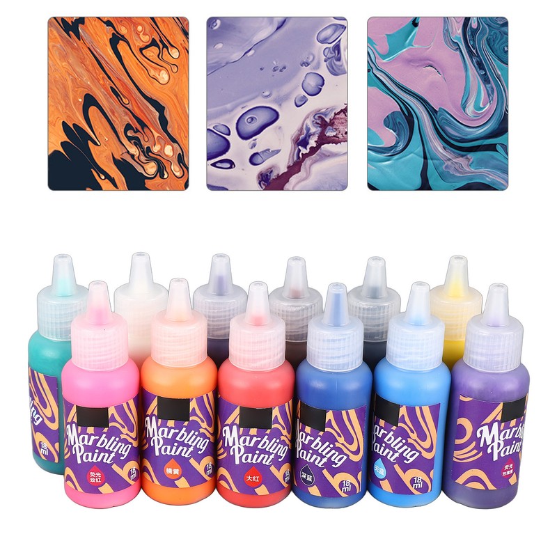 12 Colors Water Marbling Paint Kit for Girls Boys Marbling