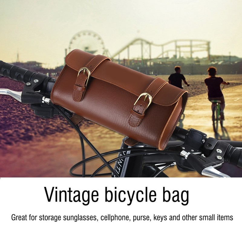 B Soul Retro Style Artificial Leather Bicycle Front Frame Bag