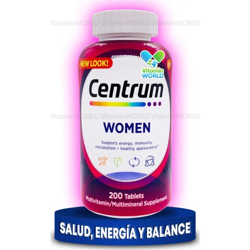 Centrum Women Multivitamínico Mujer Hierro Vitamina 200 Tabletas