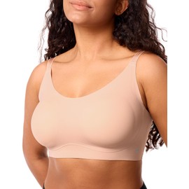 COMFELIE Women Buttery Bra Comfortable Pullover Bras Wireless Cami Sleep Bralettes for Women Oyster Pink X-Large